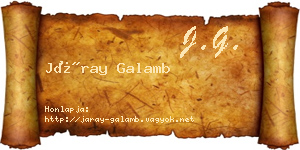 Járay Galamb névjegykártya